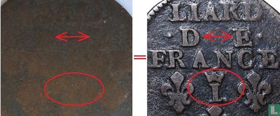 France 1 liard 1696 (crowned L) - Image 3