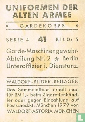 Garde-Maschinengewehr-Abteilung Nr. 2 * Berlin Unteroffizier i. Dienstanz. - Afbeelding 2