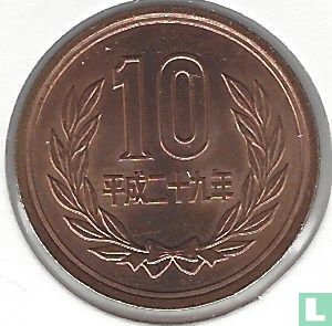 Japan 10 yen 2017 (jaar 29) - Afbeelding 1