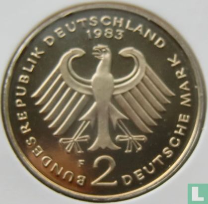 Germany 2 mark 1983 (PROOF - F - Theodor Heuss) - Image 1