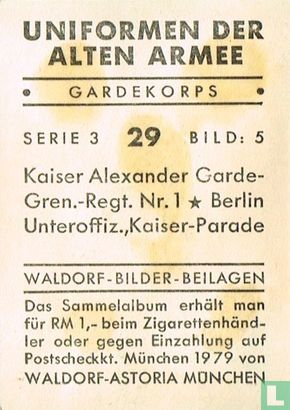 Kaiser Alexander Garde-Gren.-Regt. Nr. 1 * Berlin Unteroffiz., Kaiser-Parade - Afbeelding 2