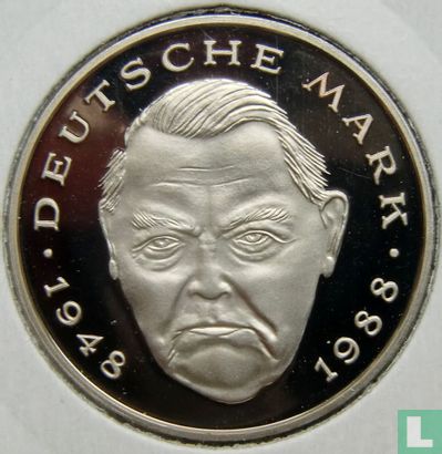 Germany 2 mark 1992 (PROOF - G - Ludwig Erhard) - Image 2