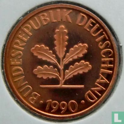 Duitsland 2 pfennig 1990 (PROOF - D) - Afbeelding 1