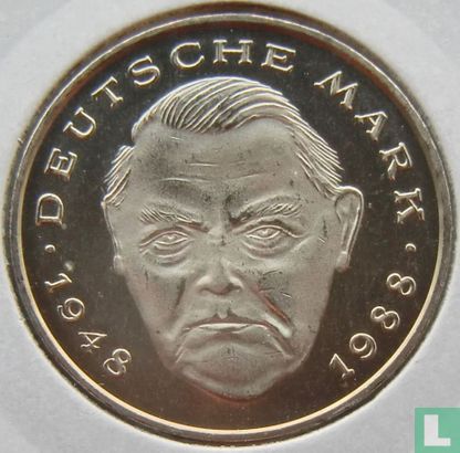 Germany 2 mark 1988 (D - Ludwig Erhard) - Image 2