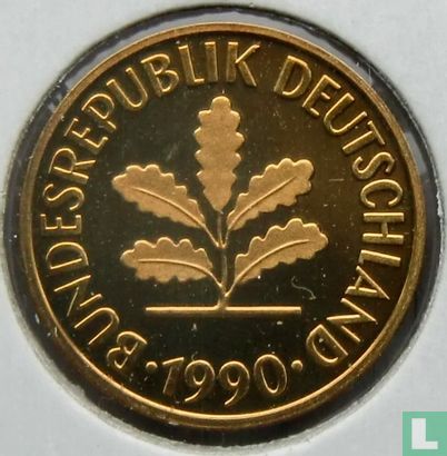 Germany 5 pfennig 1990 (PROOF - J) - Image 1