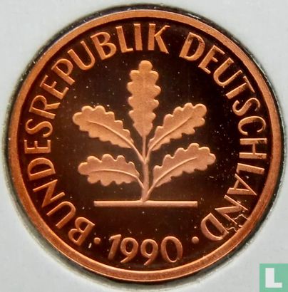 Duitsland 2 pfennig 1990 (PROOF - F) - Afbeelding 1