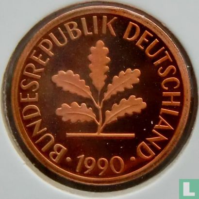 Duitsland 1 pfennig 1990 (PROOF - G) - Afbeelding 1