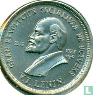 Cuba 1 peso 1977 "60th anniversary of Socialist Revolution - Lenin" - Afbeelding 1