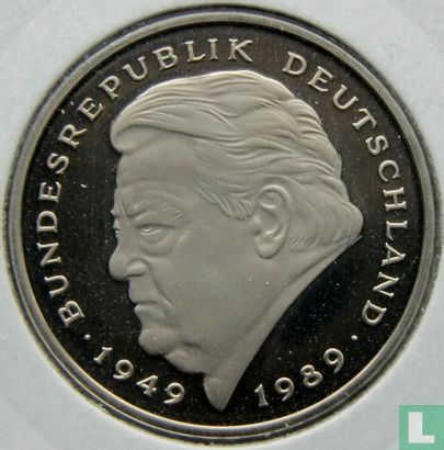 Germany 2 mark 1990 (PROOF - G - Franz Joseph Strauss) - Image 2