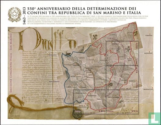 550 ans de frontières d'engagement entre Saint-Marin et l'Italie