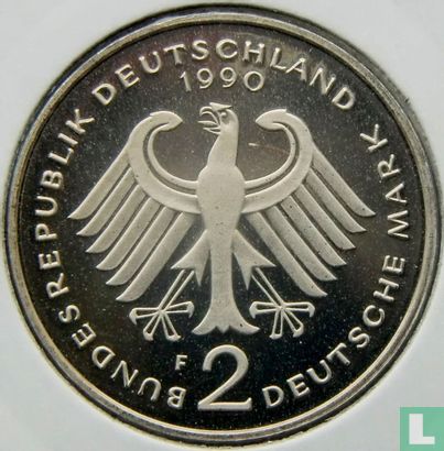 Duitsland 2 mark 1990 (PROOF - F - Franz Joseph Strauss) - Afbeelding 1