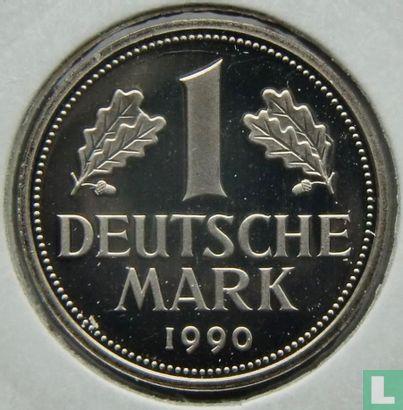 Germany 1 mark 1990 (PROOF - F) - Image 1