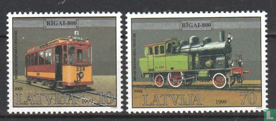 Tram and locomotive