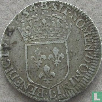 France ¼ ecu 1654 (L) - Image 1