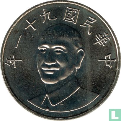 Taiwan 10 yuan 2002 (year 91) - Image 1