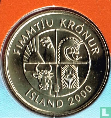IJsland 50 krónur 2000 - Afbeelding 1
