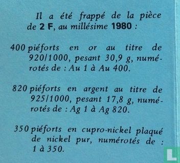 Frankrijk 2 francs 1980 (Piedfort - zilver) - Afbeelding 3