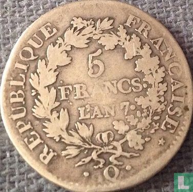 France 5 francs AN 7 (Q) - Image 1