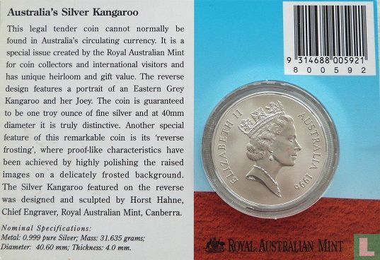 Australië 1 dollar 1996 "Kangaroo with young" - Afbeelding 3