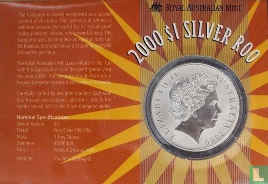 Australie 1 dollar 2000 (non coloré) "Silver kangaroo" - Image 3