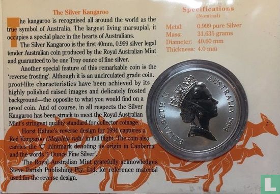 Australië 1 dollar 1994 "Kangaroo" - Afbeelding 3