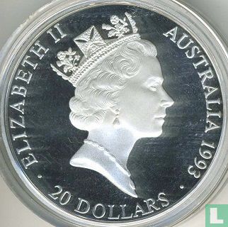 Australië 20 dollars 1993 (PROOF) "100 years Modern Olympic Games - Olympic swimmers" - Afbeelding 1
