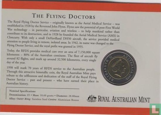 Australië 5 dollars 1998 (folder) "70 years of the Royal Flying Doctor Service" - Afbeelding 2