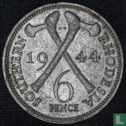 Zuid-Rhodesië 6 pence 1944 - Afbeelding 1
