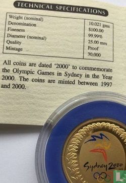Australië 100 dollars 2000 (PROOF) "Summer Olympics in Sydney" - Afbeelding 3