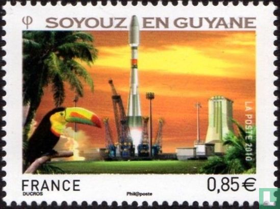 Soyouz raketlancering in Guyana
