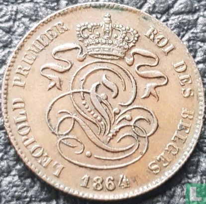 België 2 centimes 1864 - Afbeelding 1