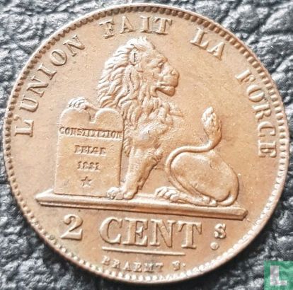 Belgium 2 centimes 1864 - Image 2