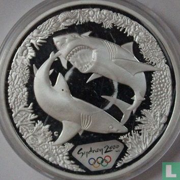 Australie 5 dollars 2000 (BE) "Summer Olympics in Sydney - Great white sharks" - Image 2