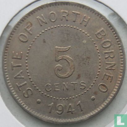 Bornéo du Nord britannique 5 cents 1941 - Image 1