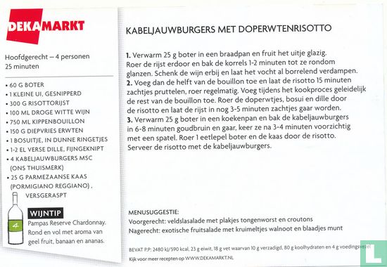 Kabeljouwburgers met doperwten - rissotto - Afbeelding 2