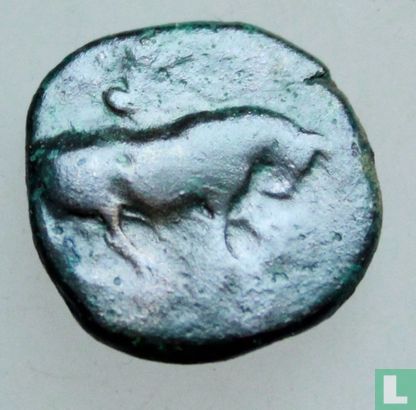 Gela, Sicilië  AE17  (Tetras, 3/12)  415-405 BCE - Afbeelding 1