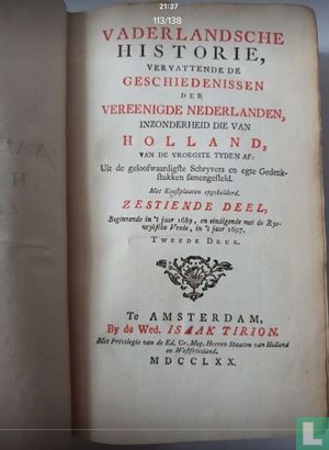 Vaderlandsche Historie, vervattende de Geschiedenissen der nu Vereenigde Nederlanden inzonderheid die van Holland, van de vroegste tyden af  - Afbeelding 3
