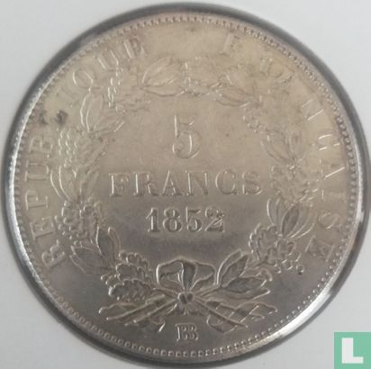France 5 francs 1852 (BB) - Image 1