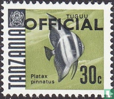 Fish, with overprint