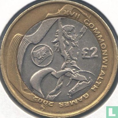 Vereinigtes Königreich 2 Pound 2002 "Commonwealth Games in Manchester - Wales flag" - Bild 1