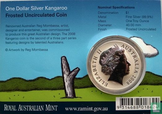 Australie 1 dollar 2008 (argent) "Kangaroo" - Image 3