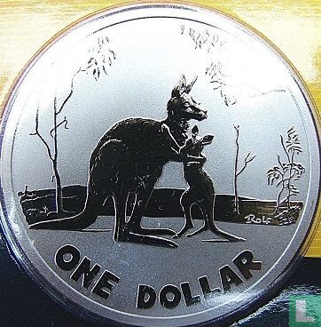 Australien 1 Dollar 2007 (Kupfer-Nickel) "Kangaroo with young" - Bild 2