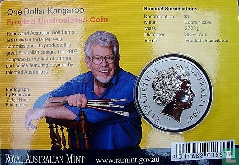 Australien 1 Dollar 2007 (Kupfer-Nickel) "Kangaroo with young" - Bild 3