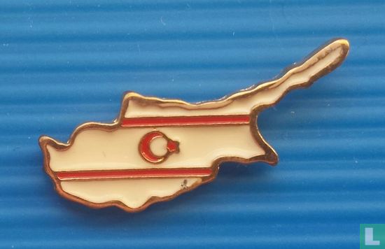 Vlag Noord Cyprus in landkaart