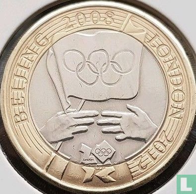 Verenigd Koninkrijk 2 pounds 2008 "Beijing 2008 olympic handover to London 2012" - Afbeelding 1