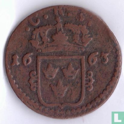 Zweden 1 öre K.M. 1663 - Afbeelding 1