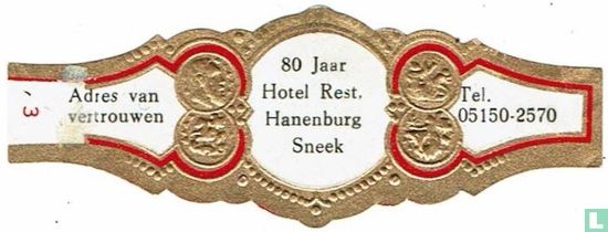 80 years Hotel Rest. Hanenburg Sneek - Address of Trust - Tel. 05150-2570 - Image 1