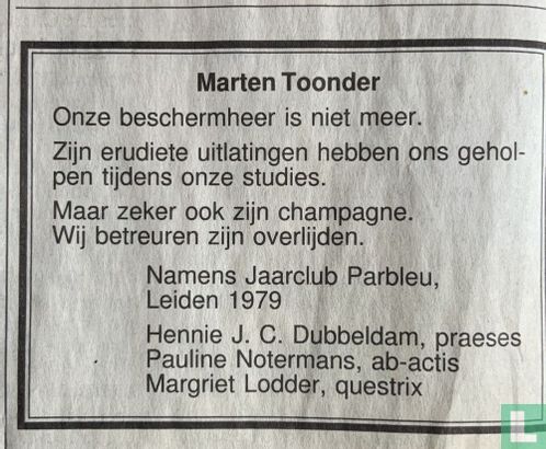 20050729 Overlijden Marten Toonder