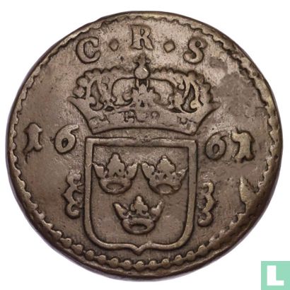 Sweden 1 öre K.M. 1661 - Image 2