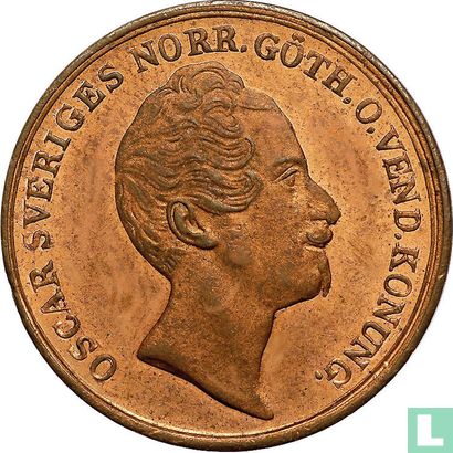 Zweden 2/3 skilling banco 1852 - Afbeelding 2